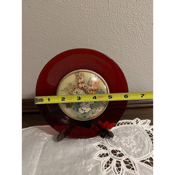 Floral Gladiolus 3D Red Plate Wall Hanging - Picture 2 of 3